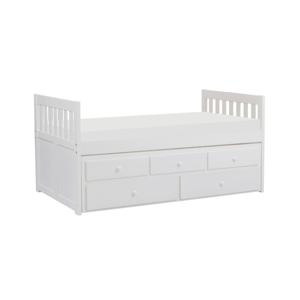 Galen - Twin/Twin Trundle Bed - White