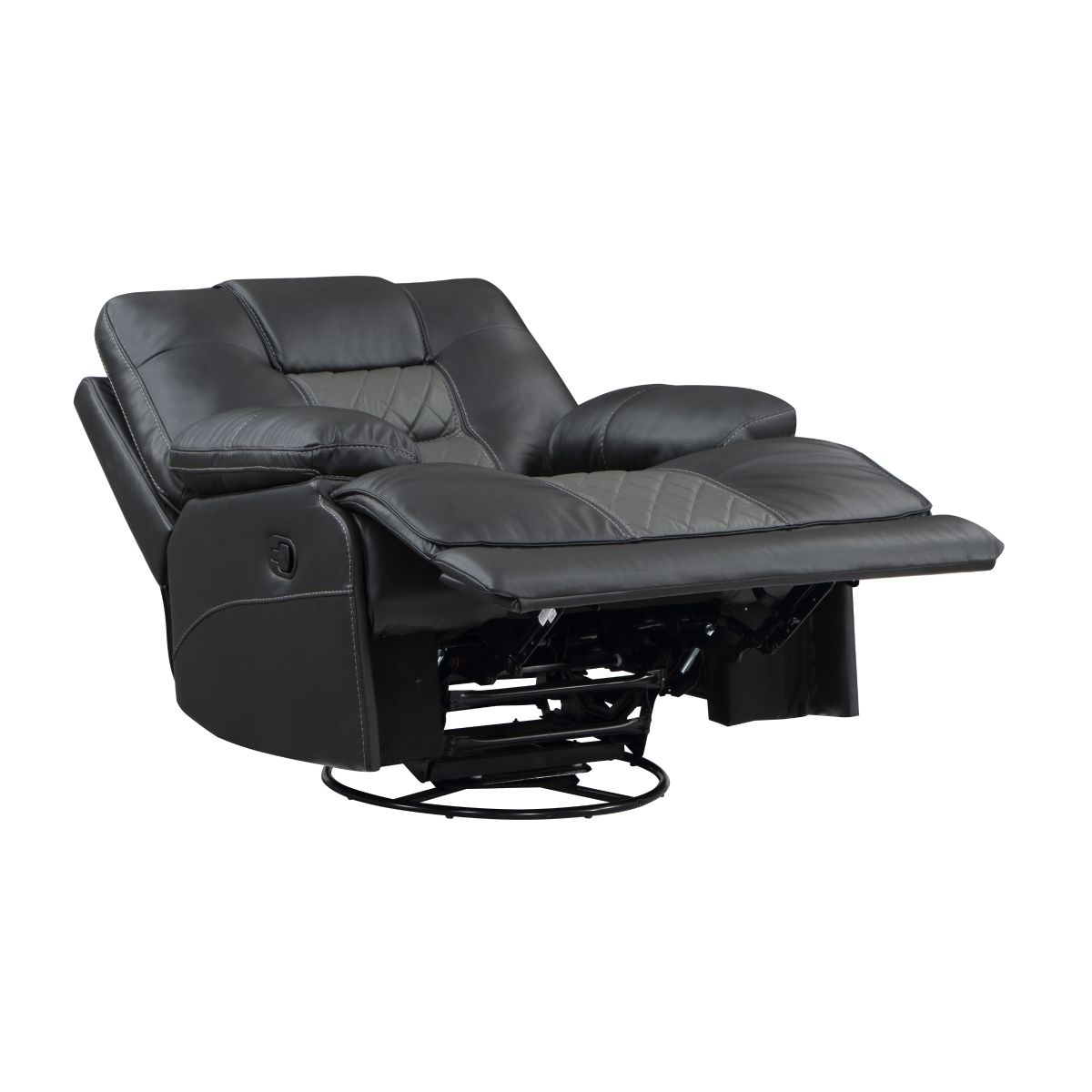 Fabian - Swivel Glider Reclining Chair - 2-Tone Gray (Gray / Dark Gray)
