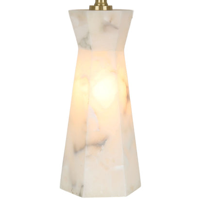 Evening Facet - 28 X 16 - Alabaster Table Lamp With Night Light (Set of 2) - Natural Stone