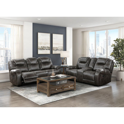 Gainesville - Double Reclining Loveseat With Center Console - Chocolate