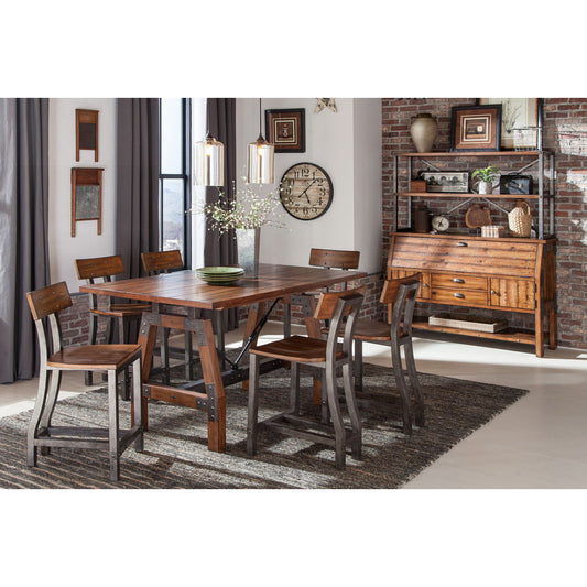 Holverson - Counter Height Chair (Set of 2) - Rustic Brown / Gunmetal