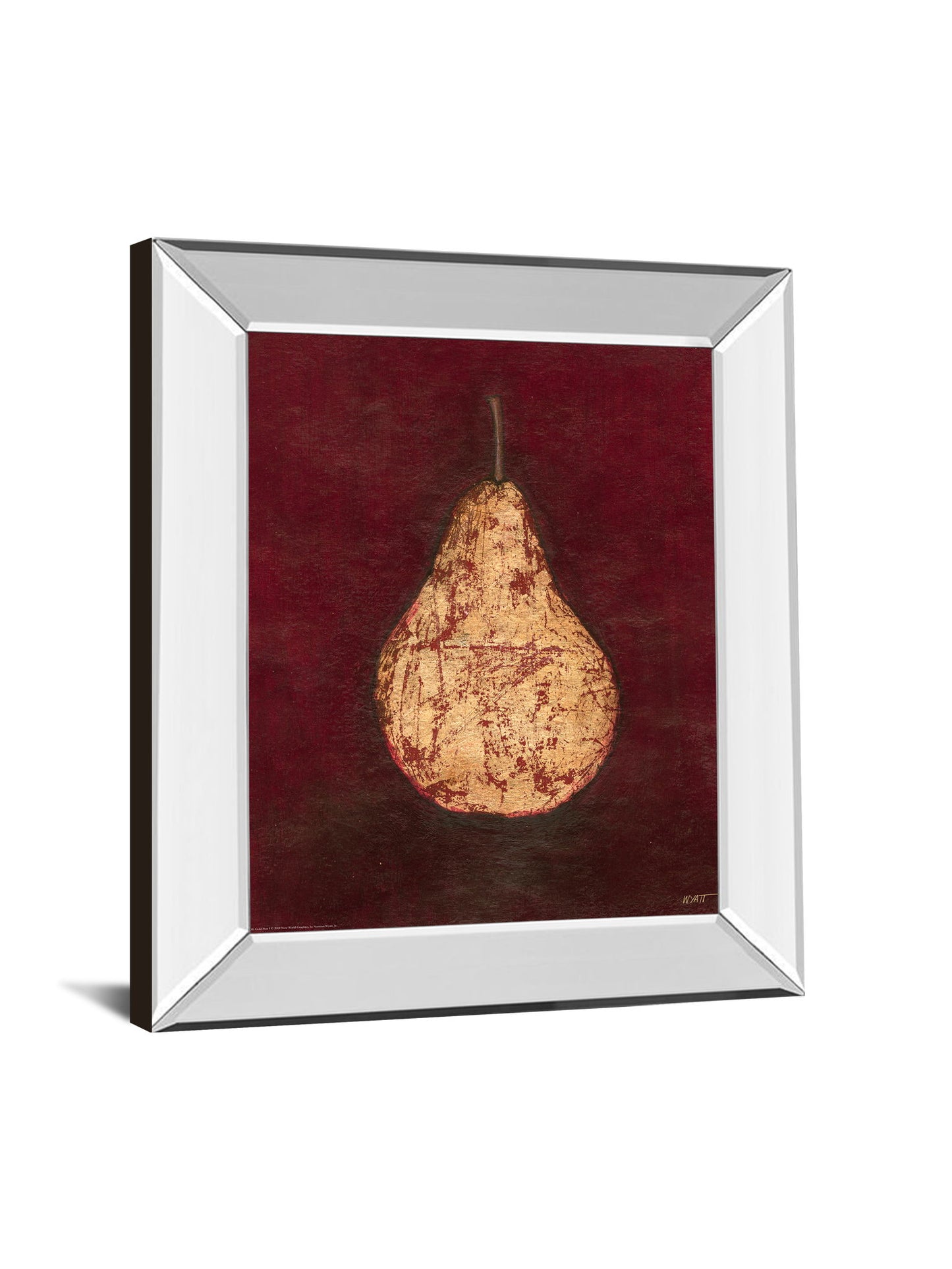Pear By Norman Wyatt, Jr. - Mirror Framed Print Wall Art - Dark Red