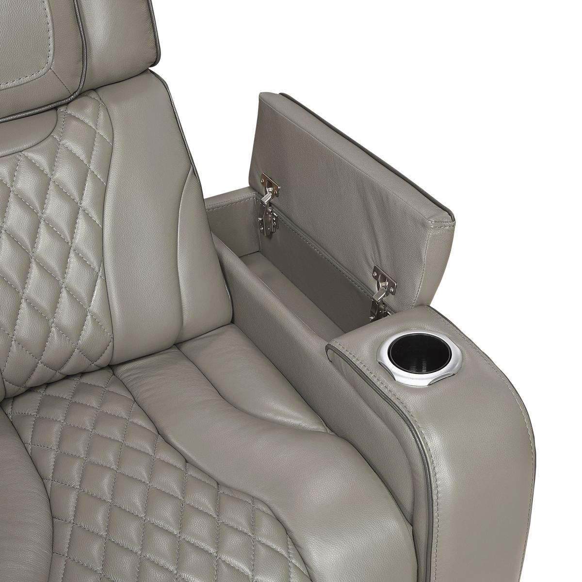 Apex - Power Double Reclining Sofa With Center Drop-Down Cup Holders, Power Headrests, Storage Arms With Cup Holders, Reading Lights, Wireless Charger, Air Massage And Heat, LED Lighting And Charging Ports