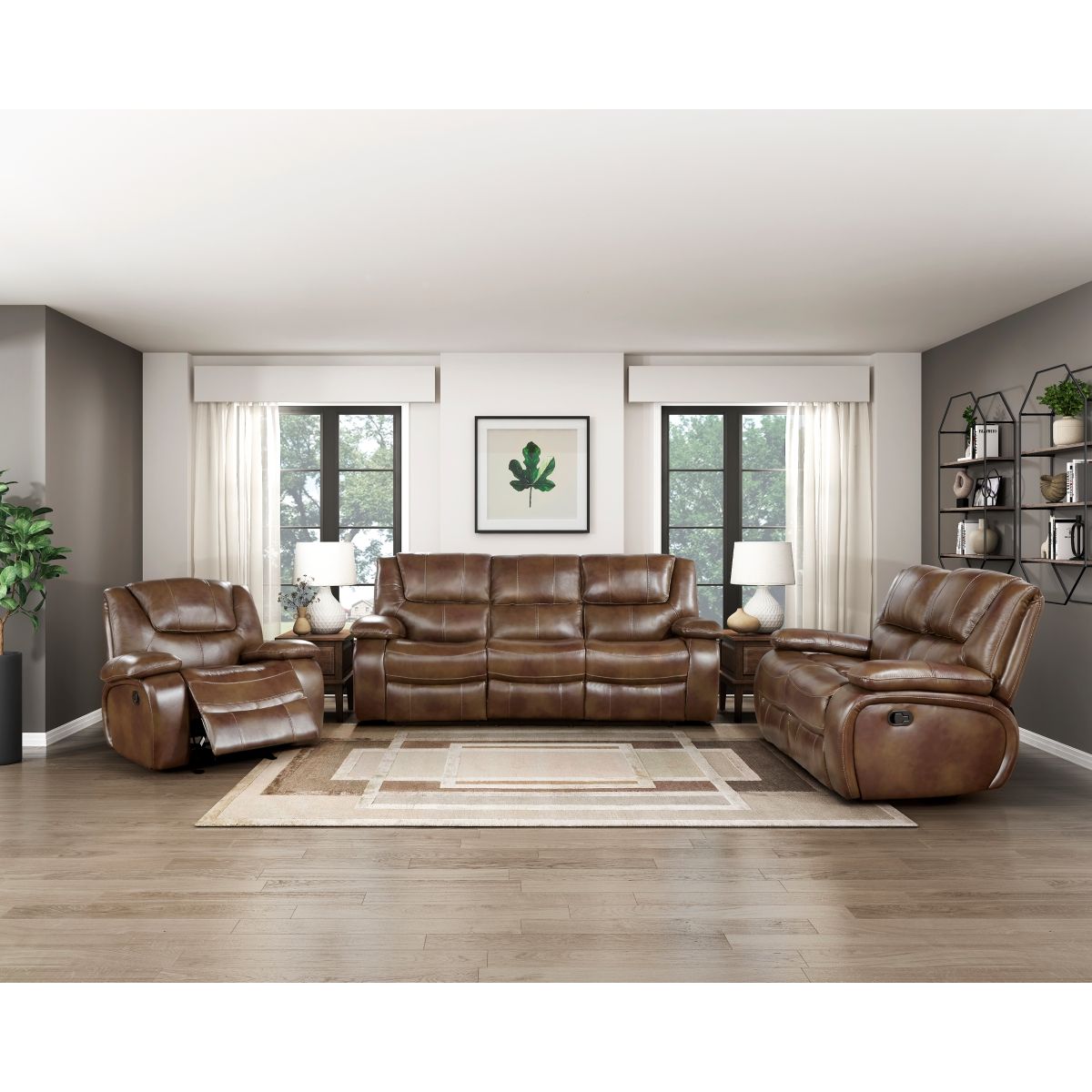 Ellicott - Double Reclining Sofa - Brown
