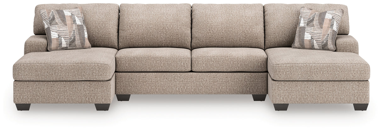 Furniture City - MS - Ashley Furniture - Newellen Sectional - RAF 3-Piece Sectional with Double Chaise / Hemp - 48404S3