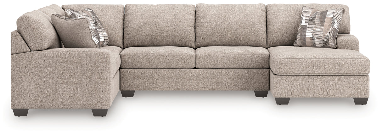 Furniture City - MS - Ashley Furniture - Newellen Sectional - LAF 3-Piece Sleeper Sectional with Chaise / Hemp - 48404S6