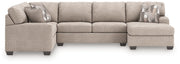 Furniture City - MS - Ashley Furniture - Newellen Sectional - LAF 3-Piece Sleeper Sectional with Chaise / Hemp - 48404S6