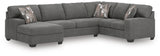 Furniture City - MS - Ashley Furniture - Newellen Sectional - RAF 3-Piece Sleeper Sectional with Chaise / Greystone - 48405S5