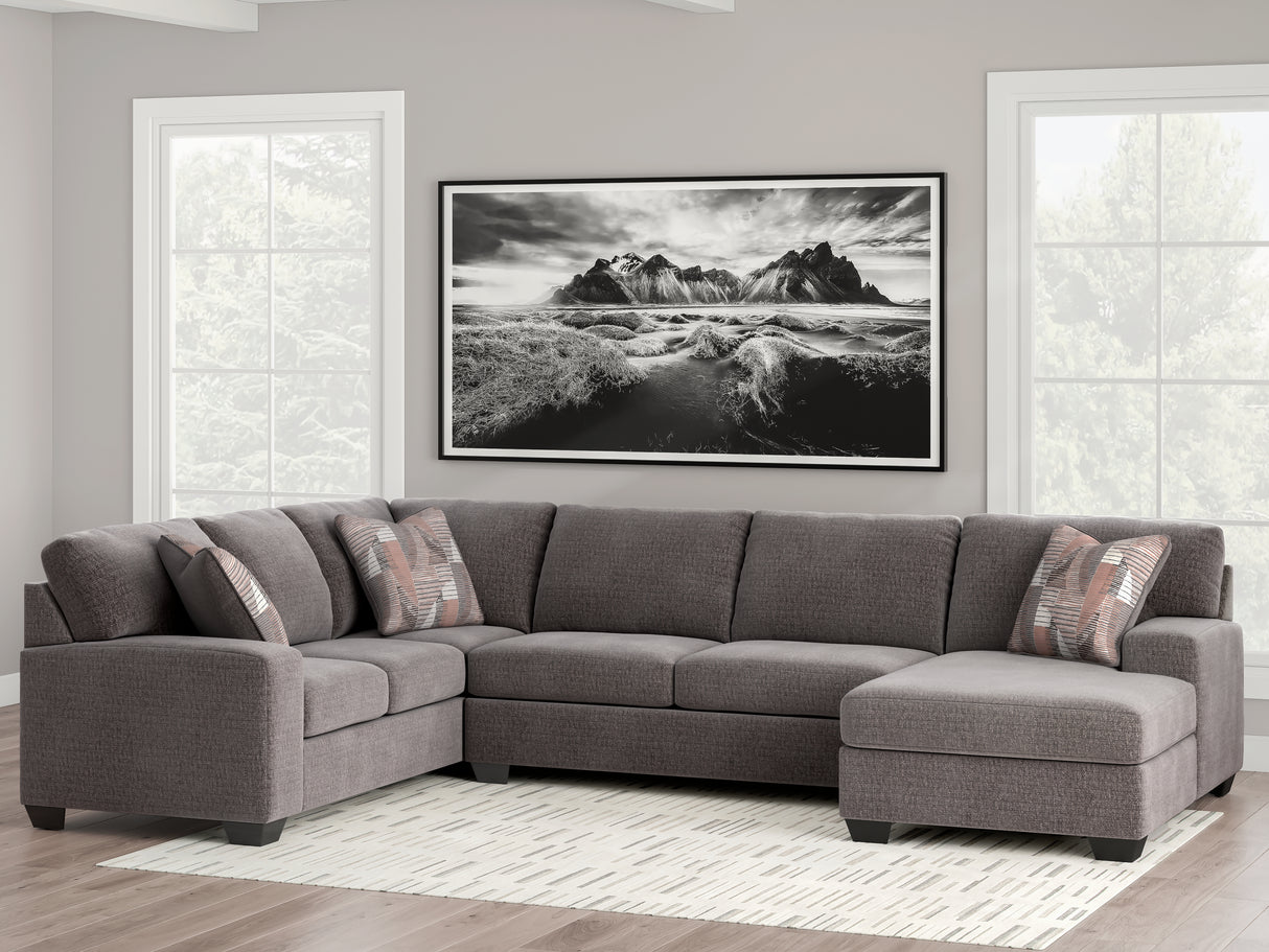 Furniture City - MS - Ashley Furniture - Newellen Sectional - LAF 3-Piece Sectional with Chaise / Greystone - 48405S2