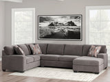 Furniture City - MS - Ashley Furniture - Newellen Sectional - LAF 3-Piece Sectional with Chaise / Greystone - 48405S2
