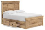 Makidern - Panel Storage Bed With Under Bed Storage Unit