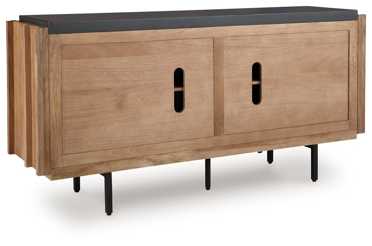 Quintavious - Accent Cabinet - Brown / Charcoal