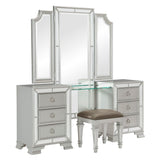Avondale - Vanity Dresser With Mirror - Pearl Silver