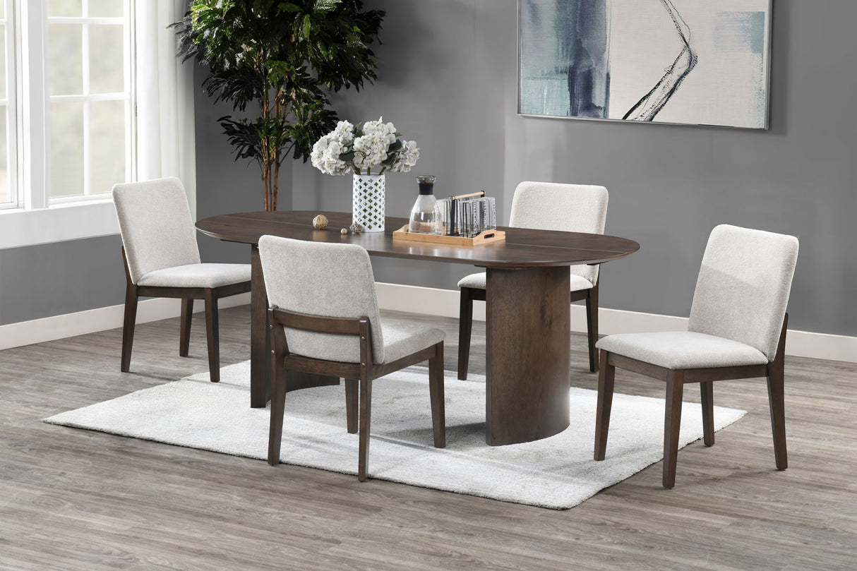 Kody - 79" Oval Fixed-Top Dining Table Set