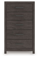 Prendonea - Five Drawer Chest - Charcoal