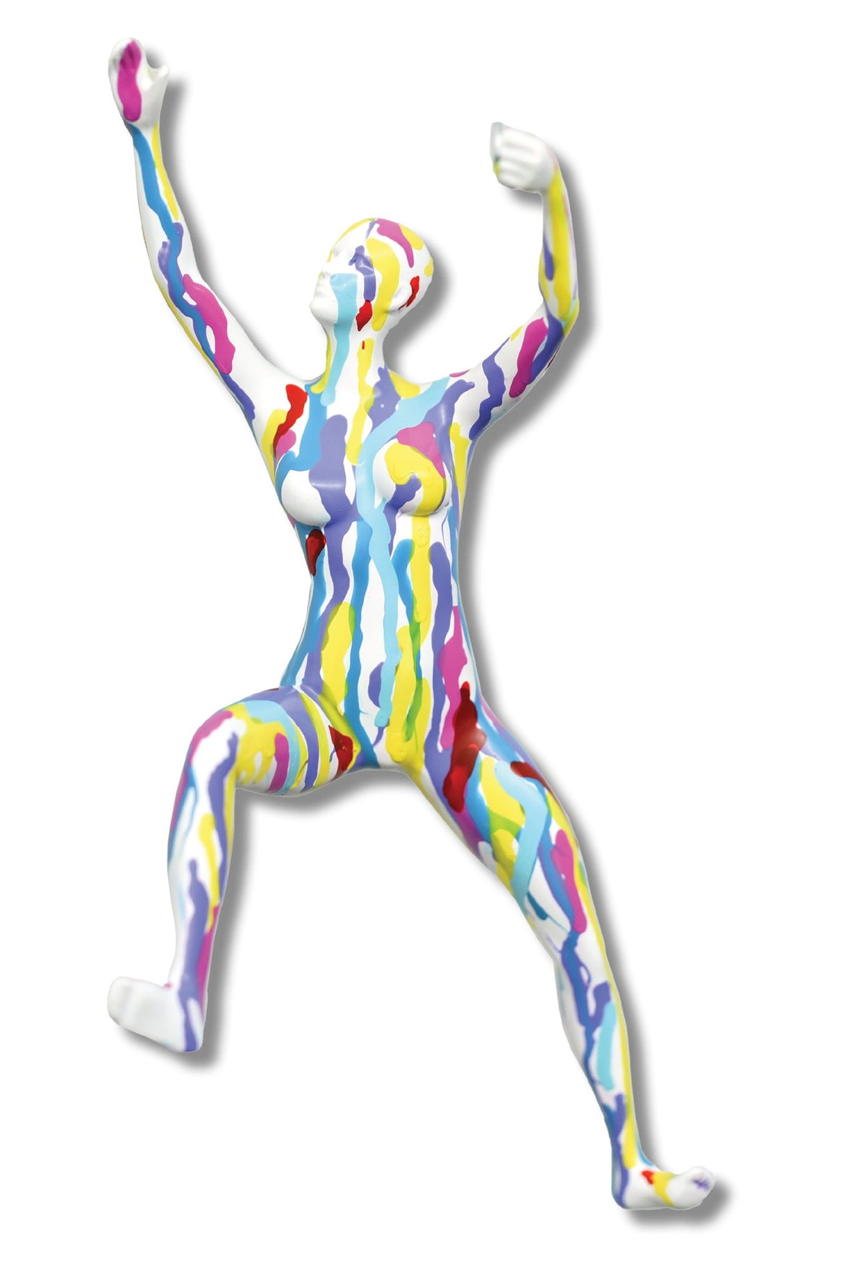 Climbing Prism Silhouette - 6" x 12" Sculpture - Light Blue