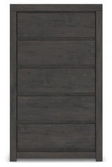 Fraluna - Five Drawer Chest - Charcoal