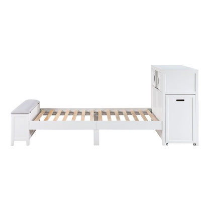 Sloane - Bookcase Bed With Hidden Desk, Stool And Storage Bench
