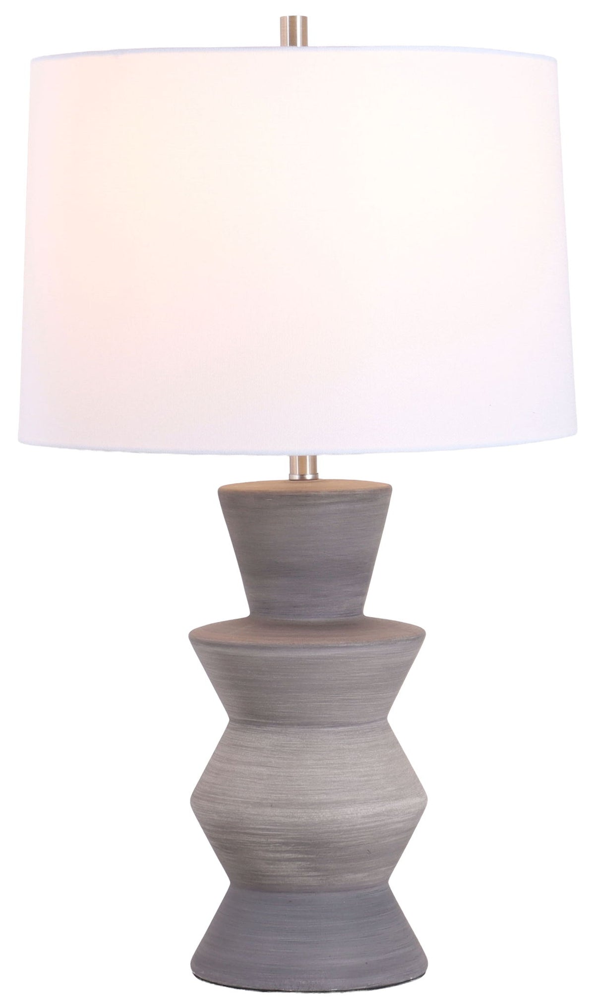 Quiet Cadence - 26 X 15 - Ceramic Table Lamp (Set of 2) - Stone Grey