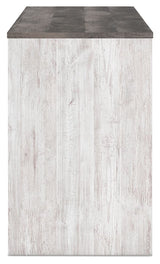 Shawburn - Home Office Desk - White / Dark Charcoal Gray