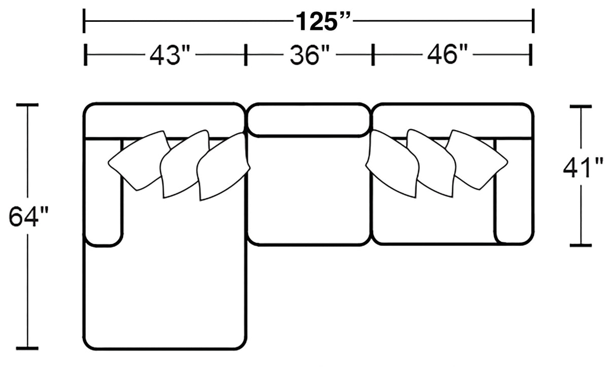 Como - 3 Piece Italian Leather Match Reclining Sectional