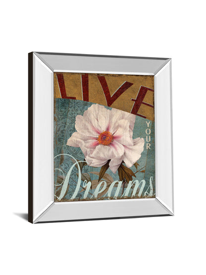 Live Your Dream By Kelly Donovan - Mirror Framed Print Wall Art - Dark Gray