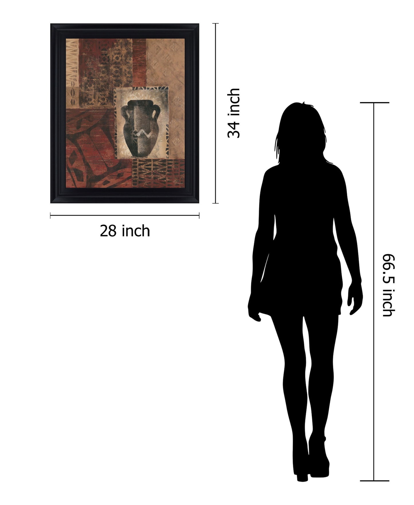 Earthen Echoes - 28" x 34" Framed Wall Art - Dark Brown