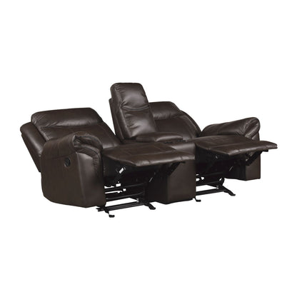 Aram - Double Glider Reclining Loveseat With Center Console, Receptacles And USB Ports