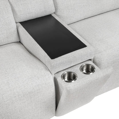 McPherson - Power Double Reclining Loveseat With Center Console And Power Headrests, Charging Ports - Cloud
