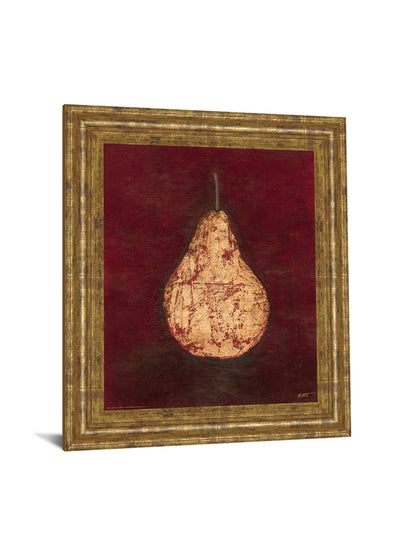 Pear By Norman Wyatt, Jr. - Framed Print Wall Art - Dark Red