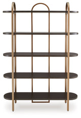 Brentmour - Bookcase - Brown / Gold Finish