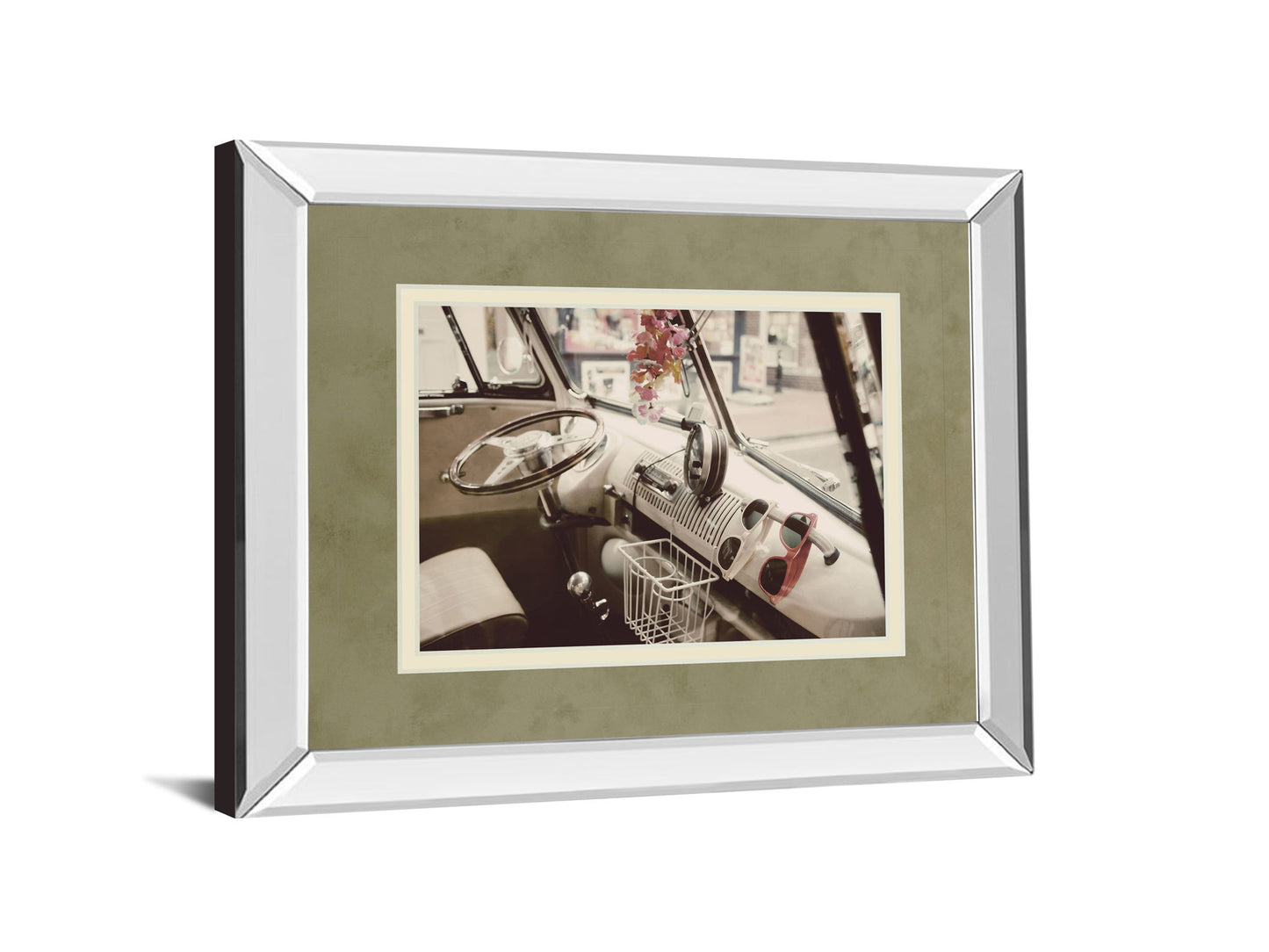 Cool Cats By Gail Peck - Mirror Framed Print Wall Art - Light Brown