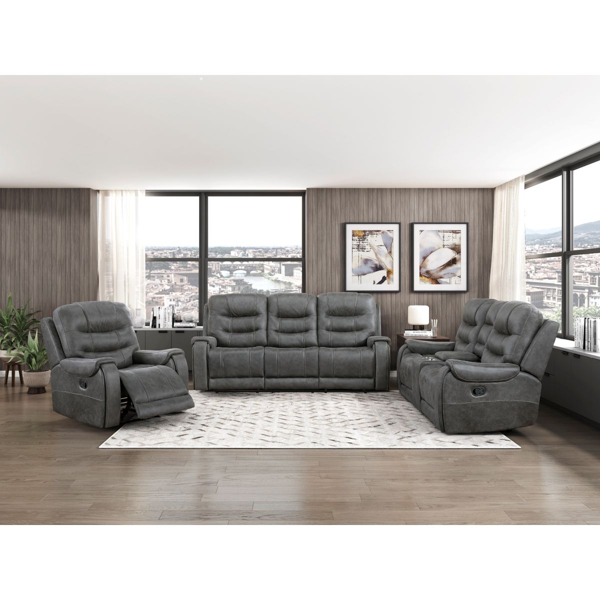 Oberon - Double Reclining Loveseat With Center Console