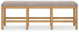 Havonplane - XL Counter Height Upholstered Dining Bench - Brown