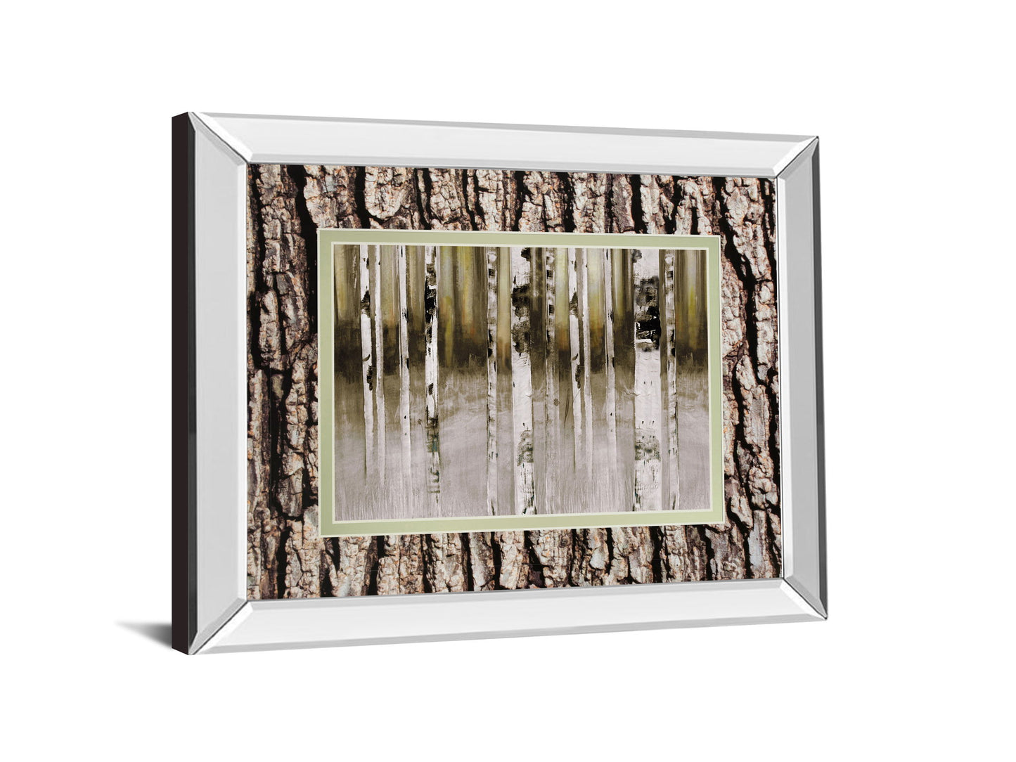 Fern Creek By Susan Jill Double Matted - Mirrored Framed Wall Art - Light Brown
