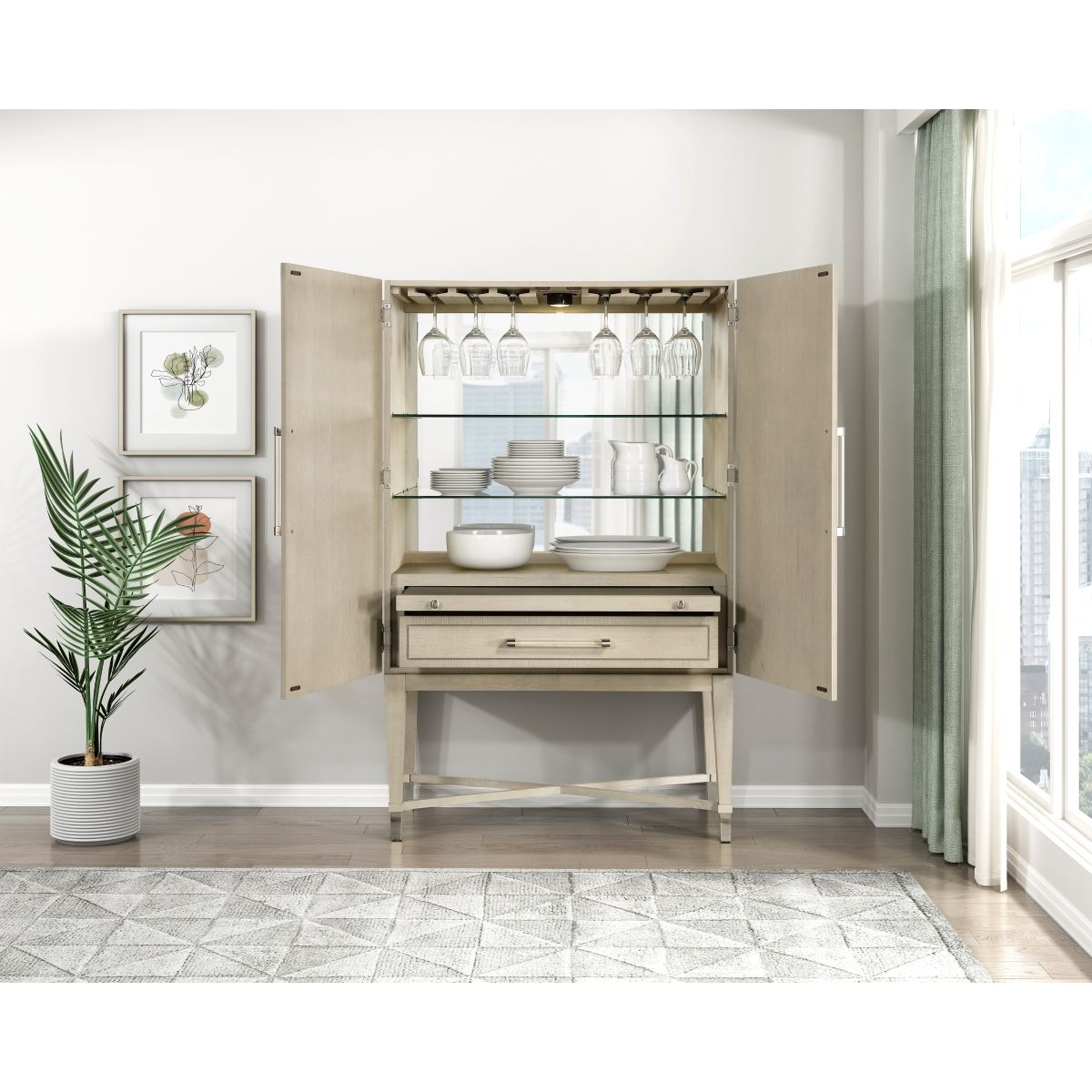 Genoa - Bar Cabinet - Oak