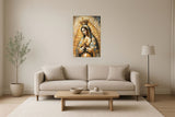"DIVine Serenity" Hand-Embellished Canvas In Frame - Gold / Gray
