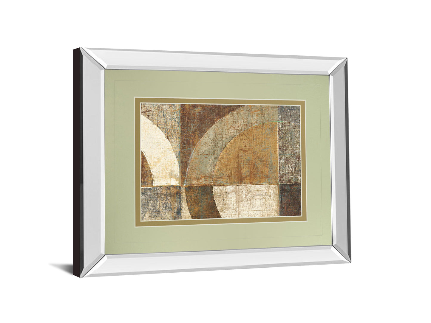Circular Sculpture By Wild Apple Portfolio - Mirror Framed Print Wall Art - Light Brown