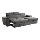 Ferriday - 2 Piece Sectional With Adjustable Headrests, Pull-Out Bed And Right Chaise With Hidden Storage
