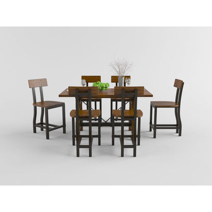 Holverson - Counter Height Table - Rustic Brown / Gunmetal