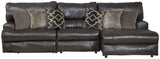 Como - 3 Piece Italian Leather Match Reclining Sectional