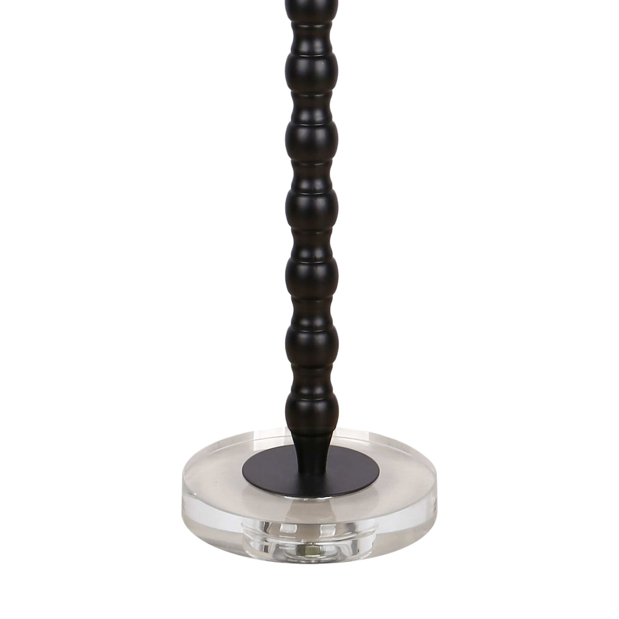 "Obsidian Elegance" Metal Buffet Lamp (Set of 2) - Black / Clear Crystal