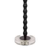 "Obsidian Elegance" Metal Buffet Lamp (Set of 2) - Black / Clear Crystal