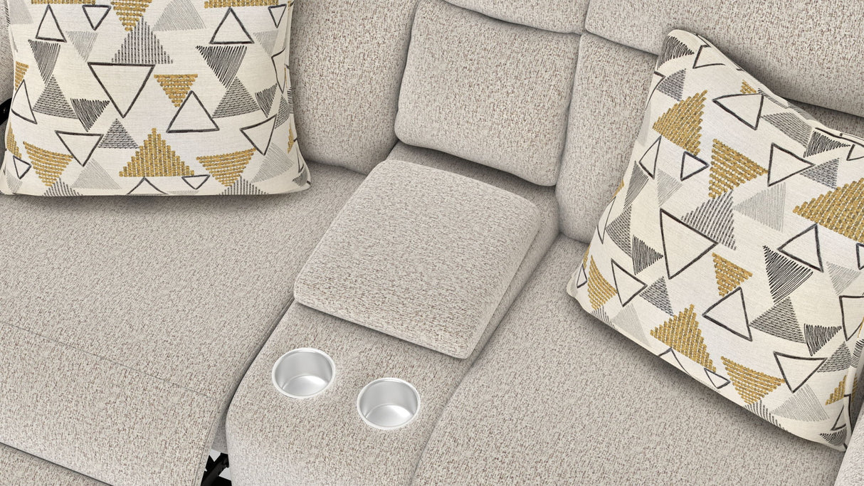 Micah - Power Headrest Power Deep Seat Reclining Console Loveseat - Oatmeal