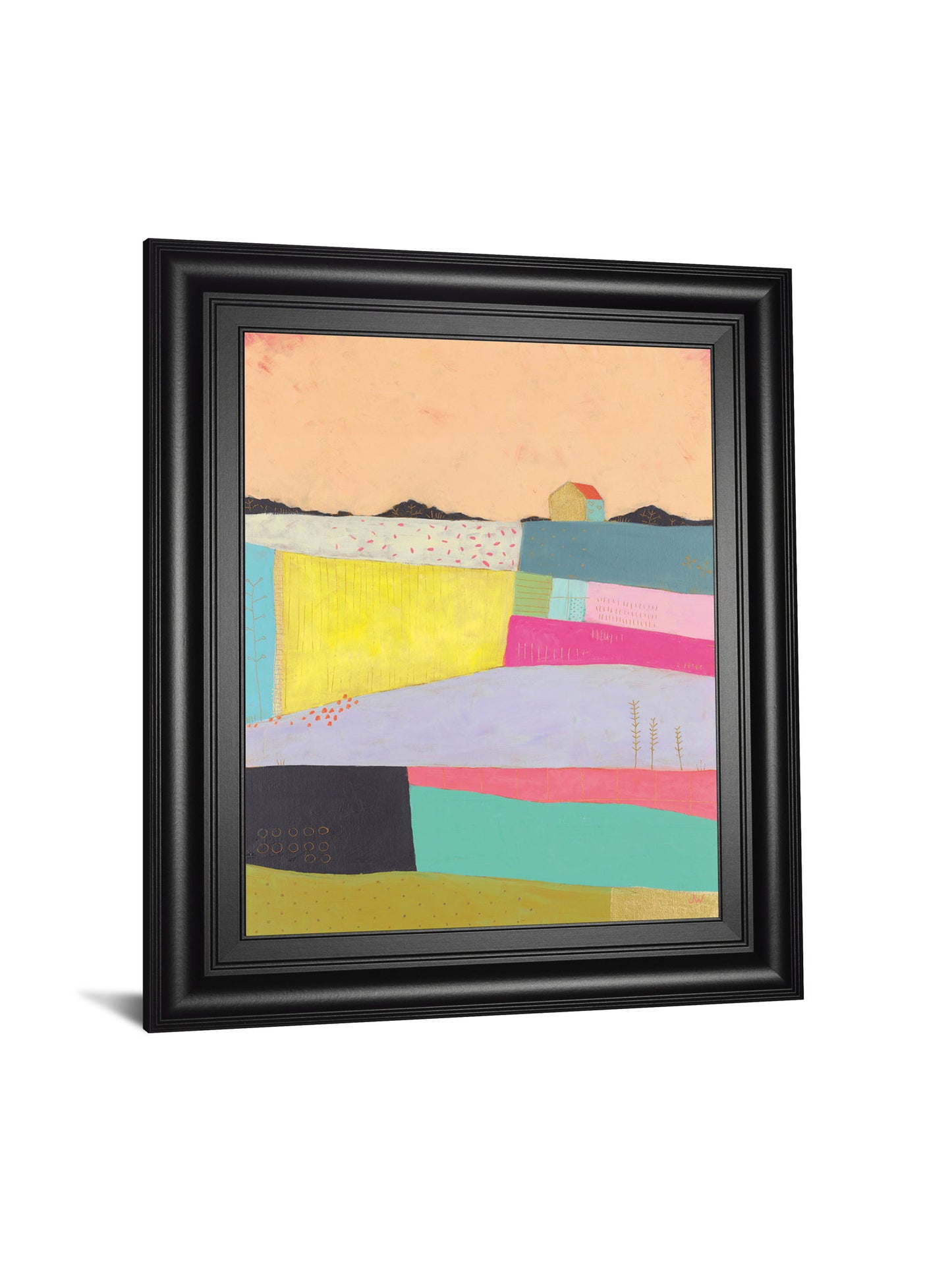 Live Colorfully-Applique By Joelle Wehkamp - Framed Print Wall Art - Yellow