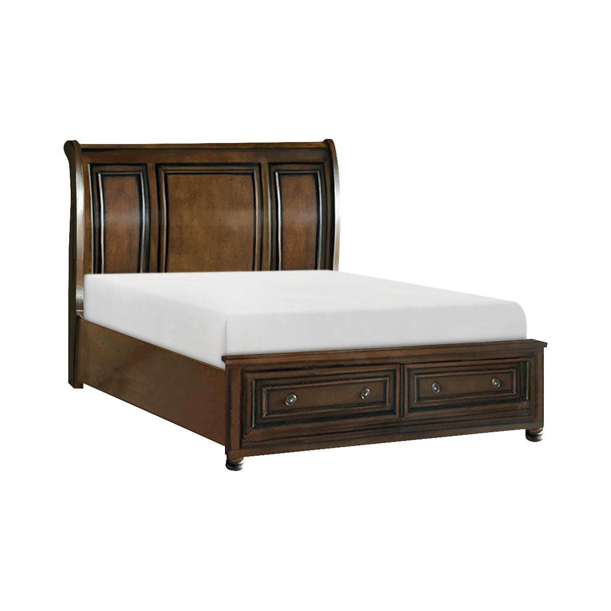Cumberland - Sleigh Platform Bed With Footboard Storage