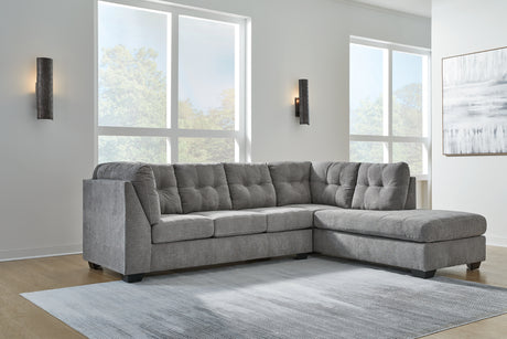 Furniture City - MS - Ashley Furniture - Marleton Sectional - 2-Piece Sleeper Sectional with Chaise / Gray - 55305S4