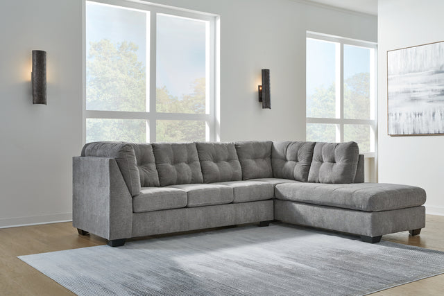 Furniture City - MS - Ashley Furniture - Marleton Sectional - 2-Piece Sleeper Sectional with Chaise / Gray - 55305S4