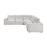 Phoebe - 5-Piece Modular Power Reclining Sectional With Power Headrests - Gray