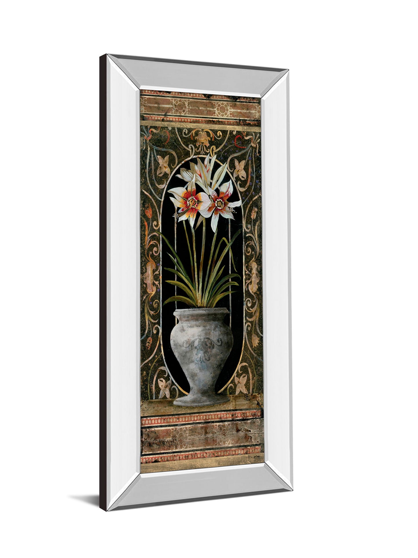 Blanco Botanical Il By Douglas - Mirror Framed Print Wall Art - Beige